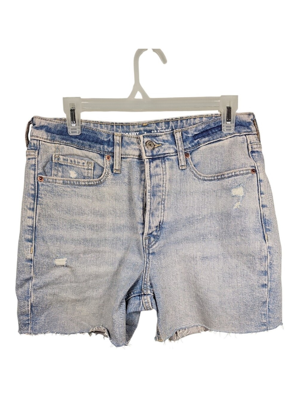 Old Navy OG Straight High Rise Button‎ Fly Light Wash Denim Shorts Women's 8